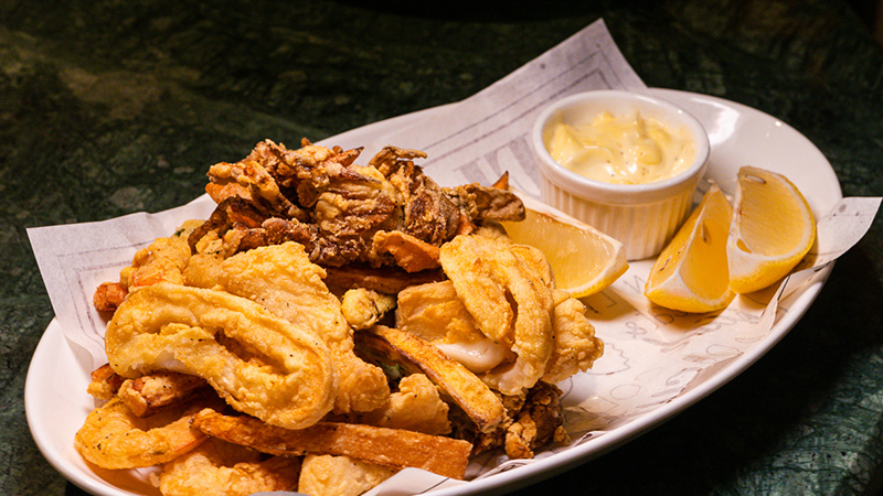 Fried seafood